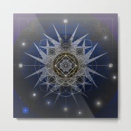 Starmaker Cosmos Mandala Print Metal Print | Tapestry, Magick, Sacred, Geometric, Oil, Tarot, Astrology, Vintage, Digital, Painting 