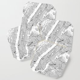New York City White Map Coaster