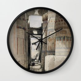 Karnac (Karnak)  by David Roberts (1796-1864) Wall Clock | Ancient, 0, Drawing, Egyptian, Handdrawing, Architecture, Building, Painting, Egypt, Free 