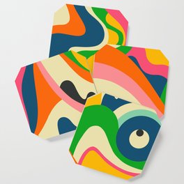 Colorful Mid Century Abstract  Coaster