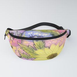 African American Woman with Glowing Flowery Afro Fanny Pack