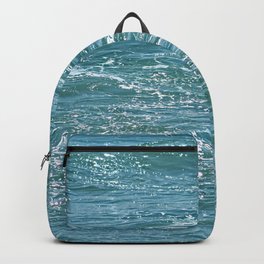Seawater Texture Surface Sea Seashore Backpack | Natural, Seascape, Color, Seawater, Sea, Nature, Seaside, Blue, Ocean, Waves 