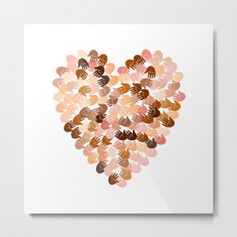 Love and peace for everyone Metal Print | Equality, Friendship, Heart, Drawing, Union, Humanrights, Blacklivesmatter, Society, Stopracism, Love 