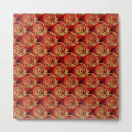 Abstracty pattern in red and brown tones. Metal Print | Brown, Creative, Spiral, Digital, Abstract, Pattern, Red, Yellow, Popart, Retro 