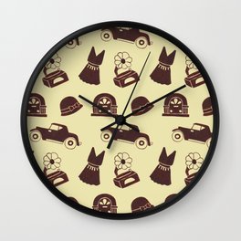 Back in the 20's Wall Clock | Vintage, Pattern, Illustration, Painting 