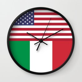 American Flag With Italian Flag Italy T-Shirt Italian Flag American Flag Wall Clock | Ocean, Italy, Buildings, Flag, Acrylic, Classicalart, Vibrant, Gondola, Classicart, Veniceitalyart 