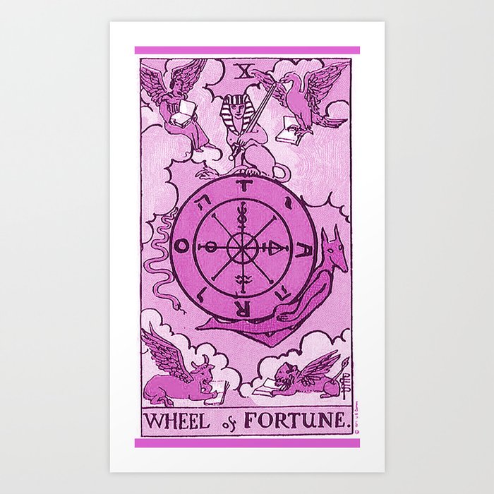 Pink Wheel of Fortune Tarot Card Art Print by Pink Crow | Society6 Pink Wheel of Fortune Tarot Card Art Print by Pink Crow | Society6