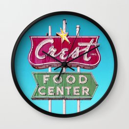 Roadside Attractions Wall Clock | Neon, Painting, Illustration, Other, Route66, Vintage, Food, Grocery, Americana, Signage 