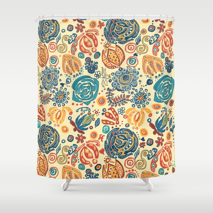 Pennsylvania Dutch Stencil Shower Curtain By Terinewberry Society6
