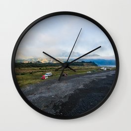 kaikoura ocean side camping mountains panorama scenic view new zealand Wall Clock | Sunrise, Camper, Aerial, Dawn, Drone, Ocean, Landscape, Outdoor, Travel, Photo 