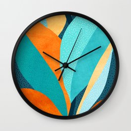 Abstract Tropical Foliage Wall Clock