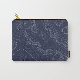 Navy topography map Carry-All Pouch | Travel, Digital, Lines, Topography, Geography, Minimalistic, World, Earth, Highs, Drawing 