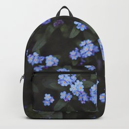 Blue Dark Floral Garden: Forget-me-nots Backpack