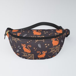 Halloween cats orange party Fanny Pack