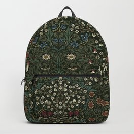 William Morris Vintage Blackthorn Green 1892 Backpack | Elegant, Floral, Leaves, Patterns, Painting, Victorian, Antique, Dark, Arts Crafts, Pattern 