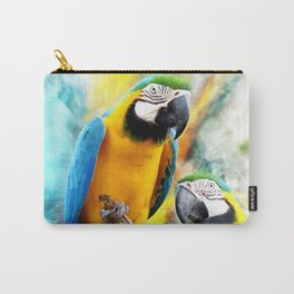 Macaw friends Carry-All Pouch | Animal, Blue, Digital, Bird, Parrot, Photo, Parrots, Tropical, Birds, Macaw 