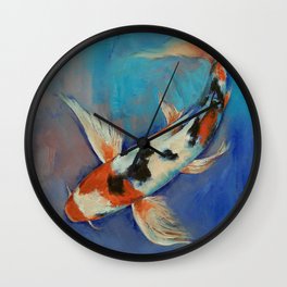Sanke Butterfly Koi Wall Clock | Nature, Painting, Animal, Illustration 