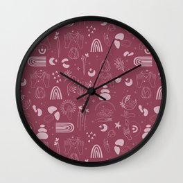 Bohemian pattern in Japanese Plum Color Background, Gift for Boho lover in Shades of Japanese Plum Wall Clock | Bohoflowers, Boho, Bohemianart, Graphicdesign, Japaneseplum, Bohemian, Bohemianpattern, Japanese, Plum, Chic 