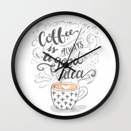 Coffee lover Wall Clock | Quote, Espresso, Lettering, Boho, Coffee, Macchiato, Relax, Retro, Graphicdesign, Cappuccino 