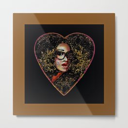 Coco Baroque Cameo Art (Series 4) Metal Print | Classicalportrait, Afrocontemporary, Cameohearts, Passionhearts, Tessellated, Modernrenaissance, Paintedheart, Gothicrevival, Caramel, Gothicheart 