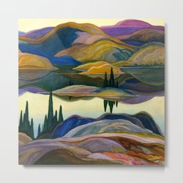 Franklin Carmichael - Mirror Lake - Canada, Canadian Watercolor Painting - Group of Seven Metal Print | Mirror, Landscape, Watercolor, Canadian, Britishcolumbia, Frank, Lake, Wilderness, Painting, Franklin 