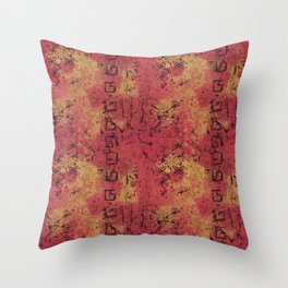 Red, Gold and Black Batik Abstract Throw Pillow