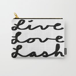 Live Love Lash Carry-All Pouch | Typography, Oil, Skintherapist, Ink Pen, Chalk Charcoal, Beauty, Drawing, Script, Aesthetician, Mua 