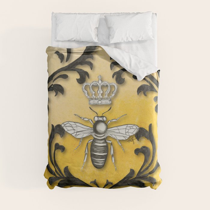 Damask Bee Duvet Cover by MandM Embellishments Society6