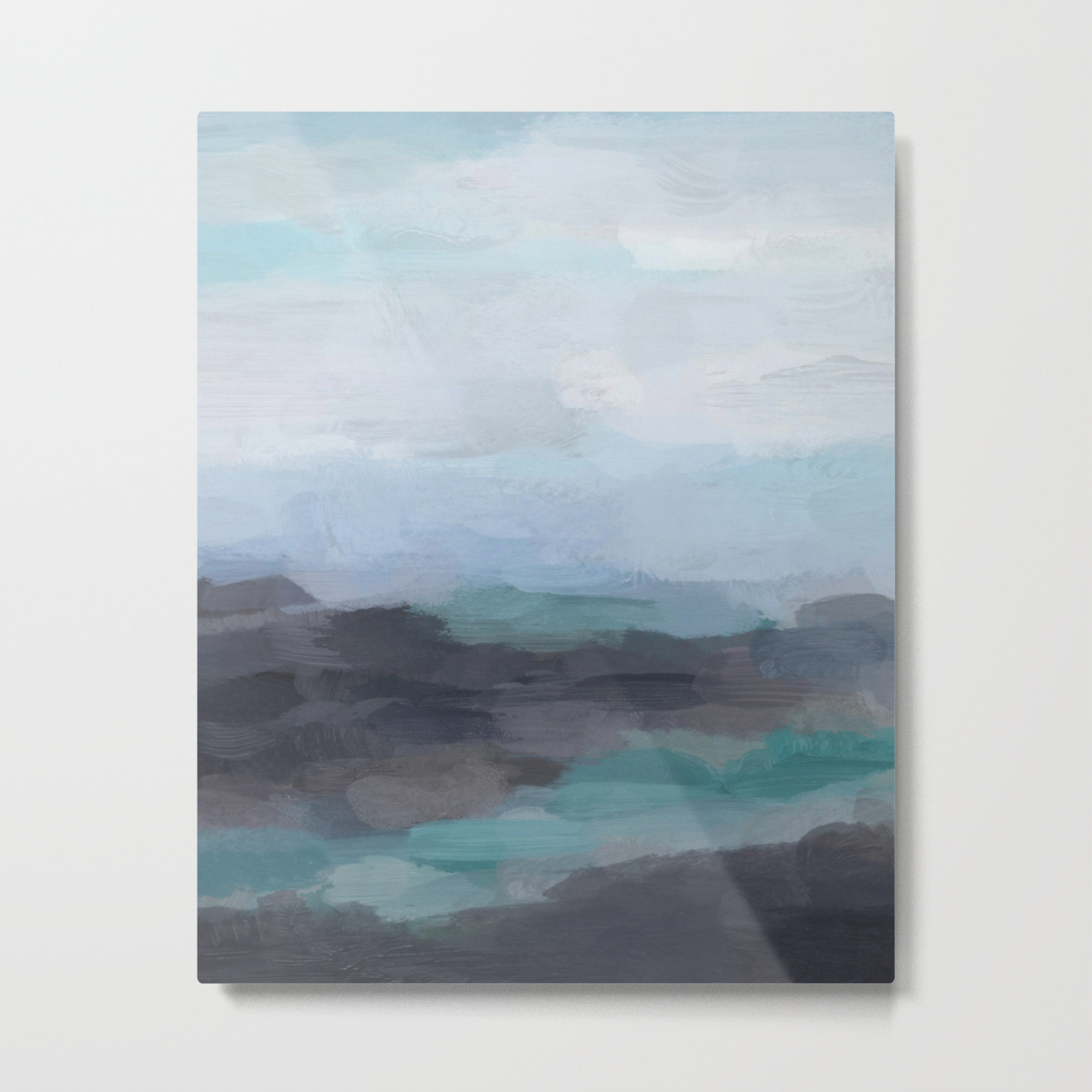 Mint Navy Blue Green Abstract Wall Art Painting Art Ocean