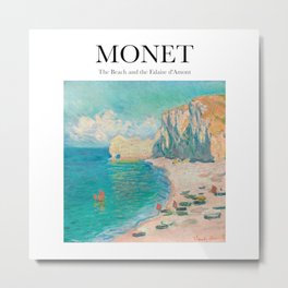 Monet - The Beach and the Falaise d'Amont Metal Print | Pastel, Digital, Painting, Aerosol, Artwork, Monet, Name, Typography, Beach, Oil 