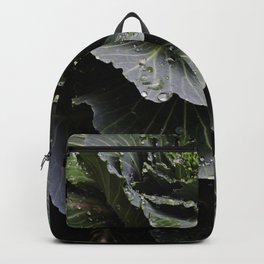 Earth and Water (1st in Cabbage Collection) Backpack | Digital, Veggetables, Rain, Vegan, Photo, Raindrops, Color, Salad, Cabbage, Food 