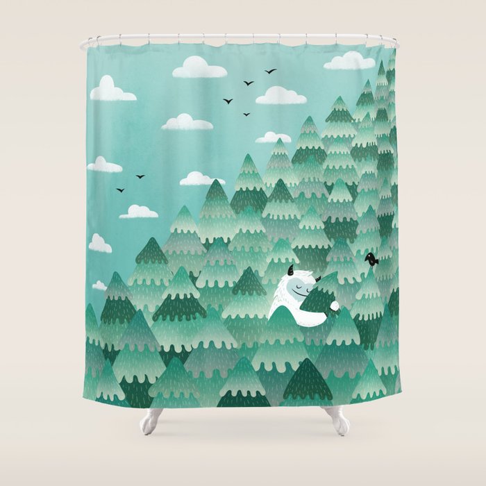 Tree Hugger (Spring & Summer version) Shower Curtain by littleclyde