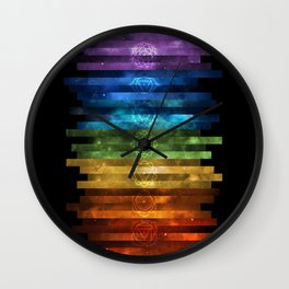 Seven Chakras on Nebula Stripes Wall Clock | Chakras, Chakra, Nebula, Graphicdesign, Joy, Sevenchakras, Chakracolors, Symbols, Meditation, Hinduism 