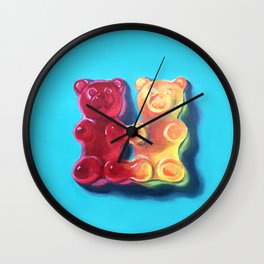 Let's Stick Together - Gummy Bears - Joined at the hip - conjoined twins Wall Clock | Acrylic, Friendship, Turquoise, Forhim, Truelove, Valentines, Romance, Painting, Kids, Forher 