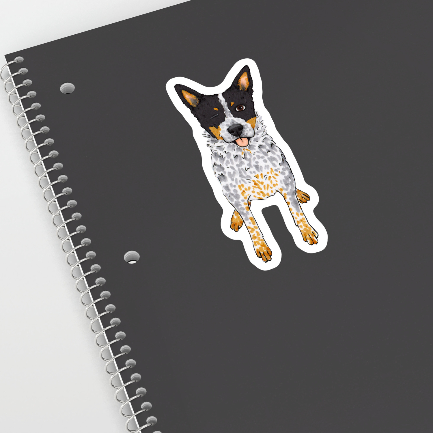 Blue Heeler Wink Sticker By Artwork By Ak Illustrations Society6