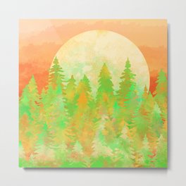 The Forest Moon Metal Print | Forest, Endor, Oregon, Original, Woods, Painting, Illustration, Acrylic, Pnw, Ink 