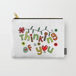 Thinking of You Carry-All Pouch | Words, Valentine, Text, Doodle, Occasion, Message, Think, Thinkingofyou, Drawing, Expression 