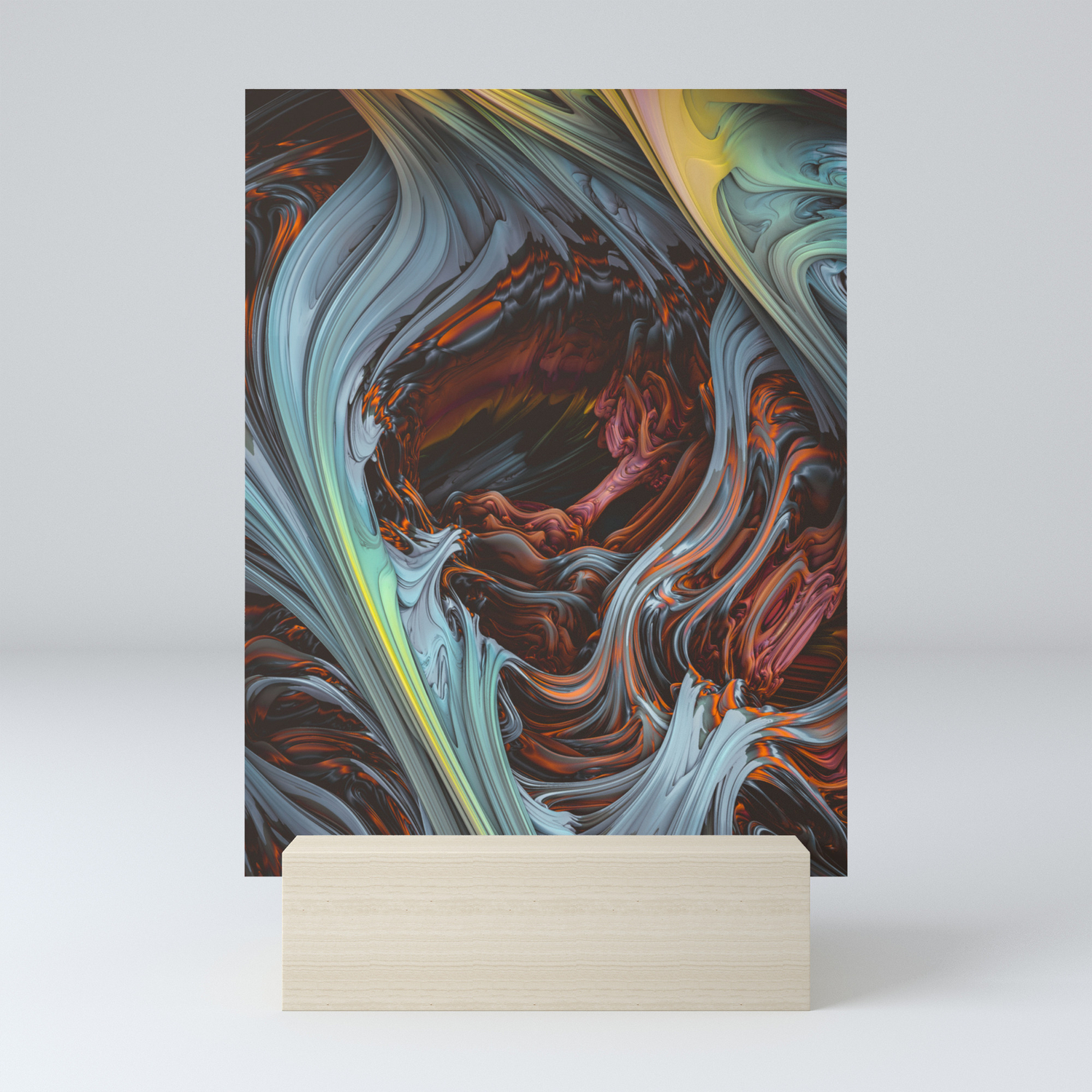 Glacial Mass Ii Wind Fire 3d Abstract Art Mini Art Print By