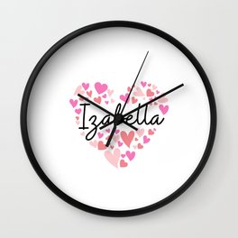 I love Izabella Wall Clock | Couple, Nameizabella, Izabella, Redheart, Personalgift, Hearts, Romance, Graphicdesign, Love, Wedding 