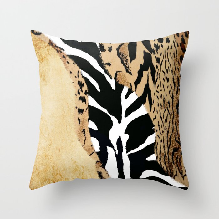 Zebra,leopard,tiger print Throw Pillow by mm_art | Society6