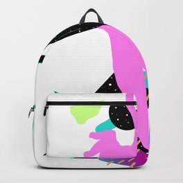 1990's Vibes: The Tale of the Pink Cat, Late 80s Early 90s Aesthetic Abstract Celestial Contemporary Art Backpack | Blobart, Digital, Crescentmoon, 1990Sart, Graphicart, Pinkhousecat, Catart, Abstractart, Celestialart, Housecat 