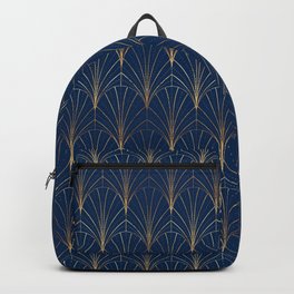 Art Deco Waterfalls // Navy Blue Backpack