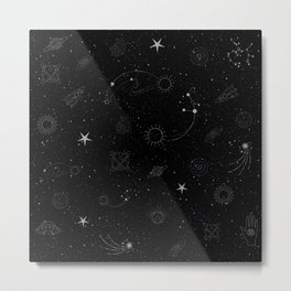 Space pattern Metal Print | Starwar, Wilkyway, Pattern, Black And White, Abstractbackground, Stars, Space, Digital, Graphicdesign, Abstract 