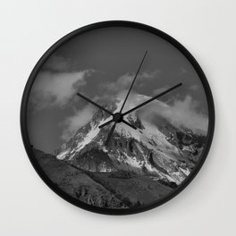 Mt. Kazbek Wall Clock | Landscape, Black and White, Photo 