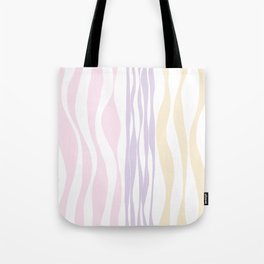 Ebb and Flow - Pastel Pink, Yellow and Purple Tote Bag