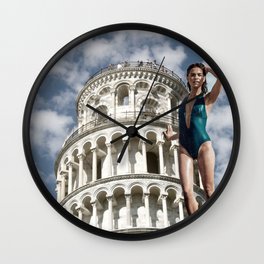 Bagnina Wall Clock | Collage, Lifeguard, Italian, Leaningtower, Towerofpisa, Bagnina, Italy, Italianmodel, Digital, Collageart 