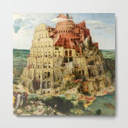 The Tower of Babel by Pieter Bruegel the Elder, 1563 Metal Print | Christian, 16Thcentury, Bible, Religion, Elder, Babel, Vintage, Bruegel, Art, Painting 