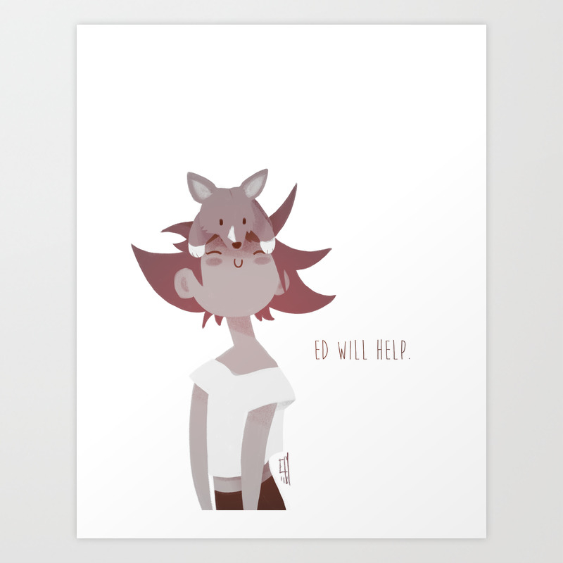 Wallpaper Ed And Ein Cowboy Bebop Art Print By Erika Medina Society6 Desktop Wallpaper Free