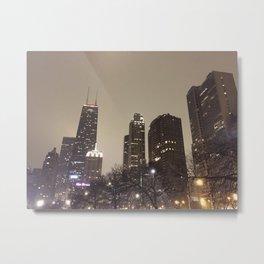Chicago Showers Metal Print | Photo, Chicago, Nightphotography, City, Rain, Digital 