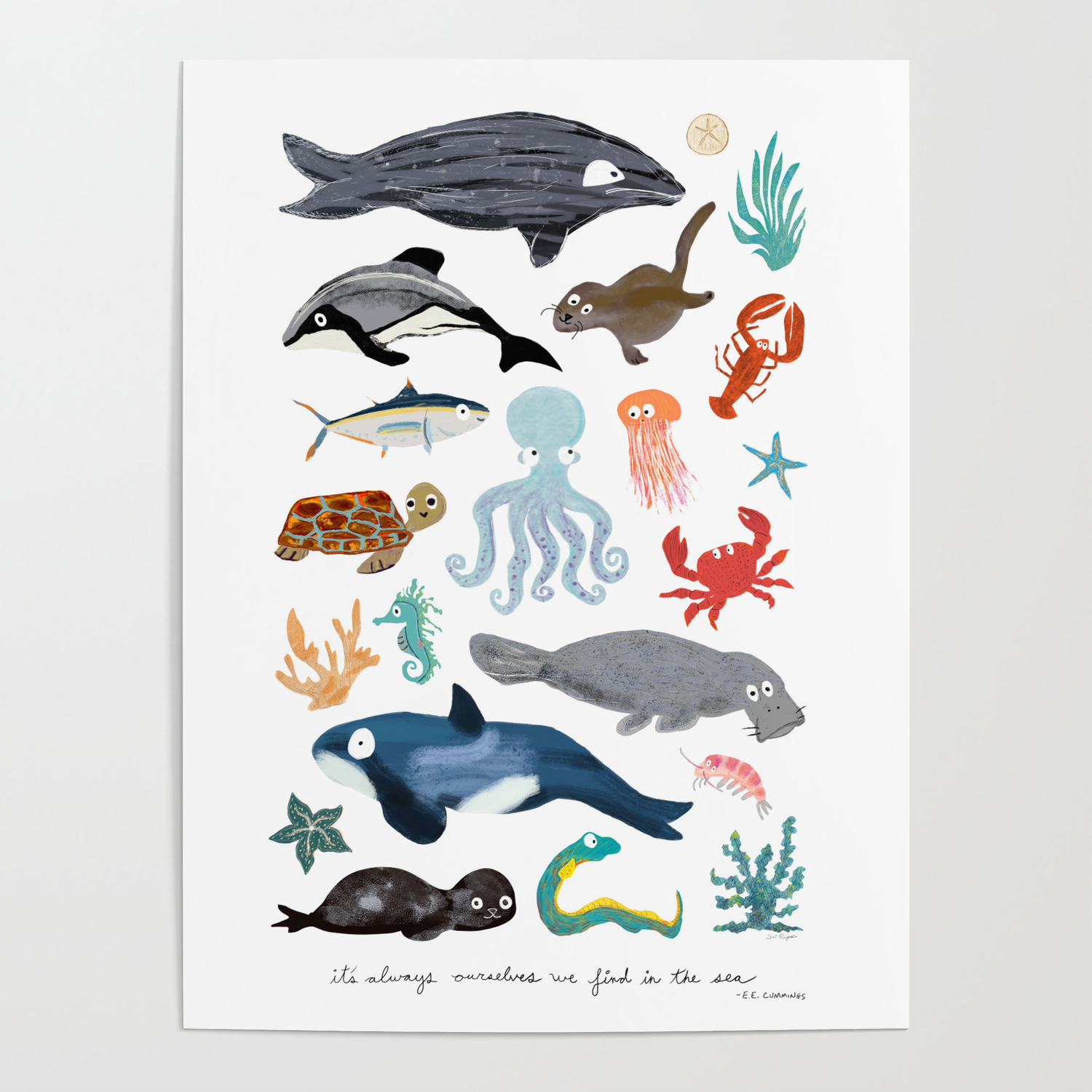 Sea Change: Ocean Animals Poster by Rocket Boogie Co. | Society6